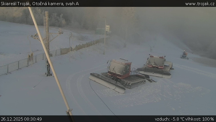 Skiareál Troják - Otočná kamera, svah A - 26.12.2025 v 08:30