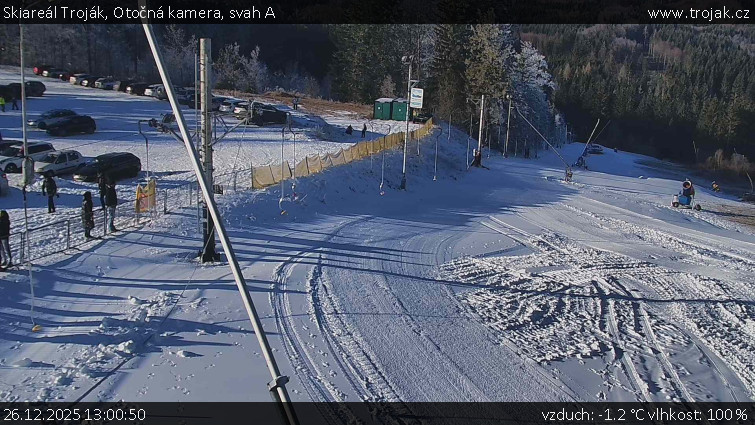 Skiareál Troják - Otočná kamera, svah A - 26.12.2025 v 13:00