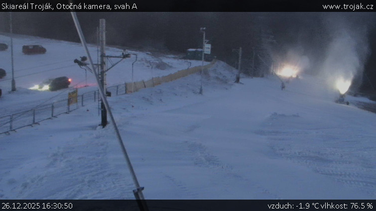 Skiareál Troják - Otočná kamera, svah A - 26.12.2025 v 16:30
