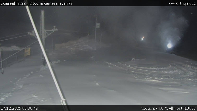Skiareál Troják - Otočná kamera, svah A - 27.12.2025 v 05:30