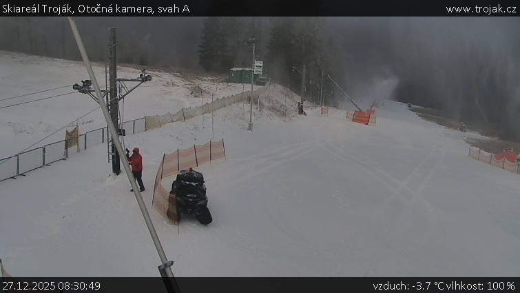 Skiareál Troják - Otočná kamera, svah A - 27.12.2025 v 08:30