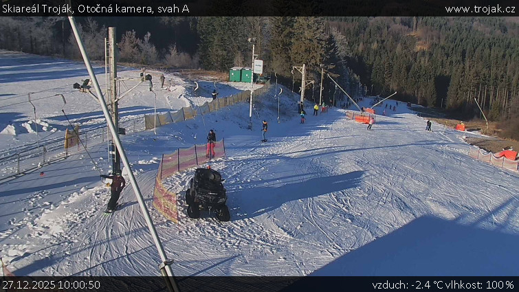 Skiareál Troják - Otočná kamera, svah A - 27.12.2025 v 10:00