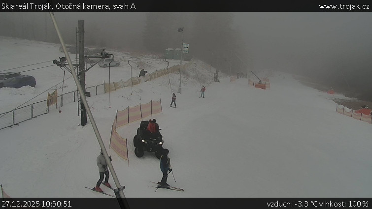 Skiareál Troják - Otočná kamera, svah A - 27.12.2025 v 10:30