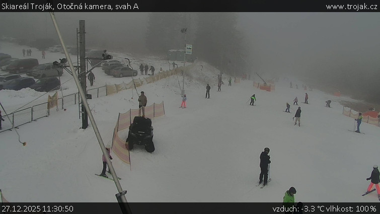 Skiareál Troják - Otočná kamera, svah A - 27.12.2025 v 11:30
