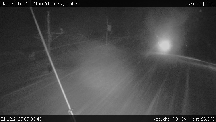 Skiareál Troják - Otočná kamera, svah A - 31.12.2025 v 05:00
