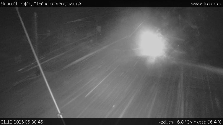 Skiareál Troják - Otočná kamera, svah A - 31.12.2025 v 05:30