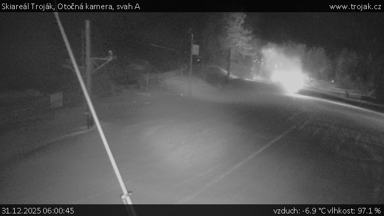 Skiareál Troják - Otočná kamera, svah A - 31.12.2025 v 06:00