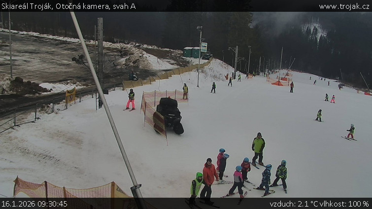 Skiareál Troják - Otočná kamera, svah A - 16.1.2026 v 09:30