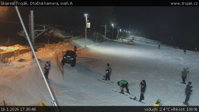 Skiareál Troják - Otočná kamera, svah A - 16.1.2026 v 17:30