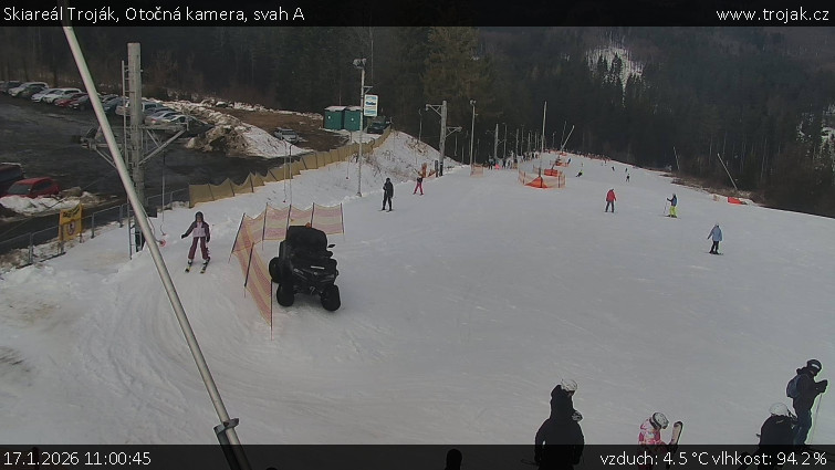 Skiareál Troják - Otočná kamera, svah A - 17.1.2026 v 11:00