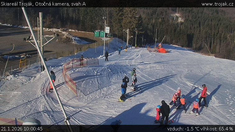 Skiareál Troják - Otočná kamera, svah A - 21.1.2026 v 10:00