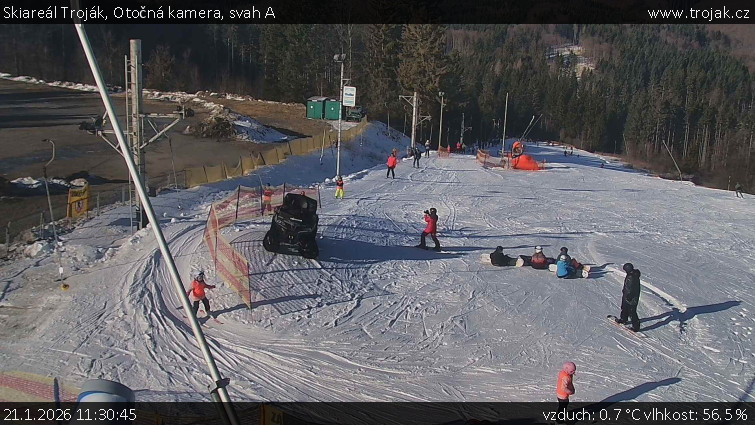 Skiareál Troják - Otočná kamera, svah A - 21.1.2026 v 11:30