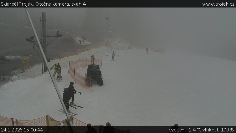 Skiareál Troják - Otočná kamera, svah A - 24.1.2026 v 15:00