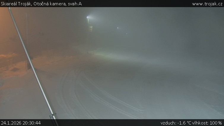 Skiareál Troják - Otočná kamera, svah A - 24.1.2026 v 20:30
