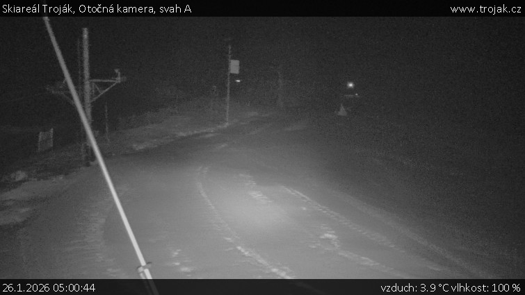 Skiareál Troják - Otočná kamera, svah A - 26.1.2026 v 05:00