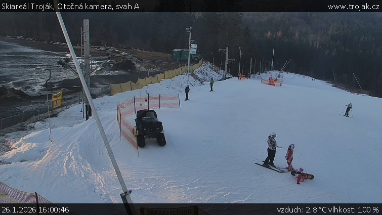 Skiareál Troják - Otočná kamera, svah A - 26.1.2026 v 16:00