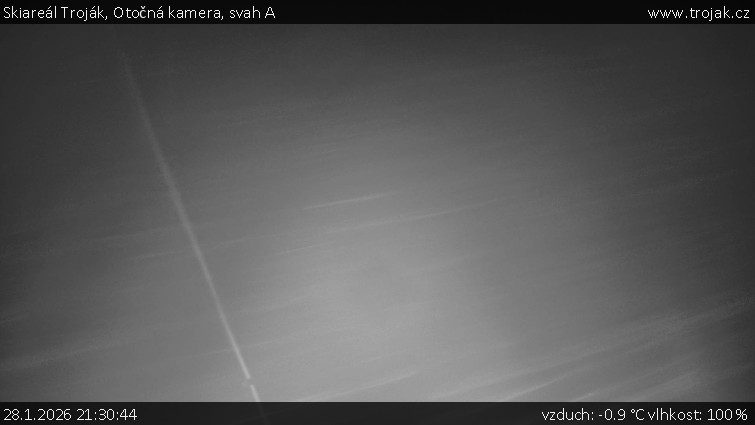 Skiareál Troják - Otočná kamera, svah A - 28.1.2026 v 21:30