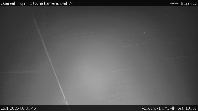 Skiareál Troják - Otočná kamera, svah A - 29.1.2026 v 06:00