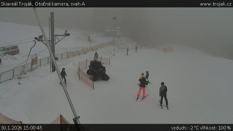 Skiareál Troják - Otočná kamera, svah A - 30.1.2026 v 15:00