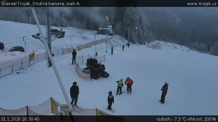 Skiareál Troják - Otočná kamera, svah A - 31.1.2026 v 16:30