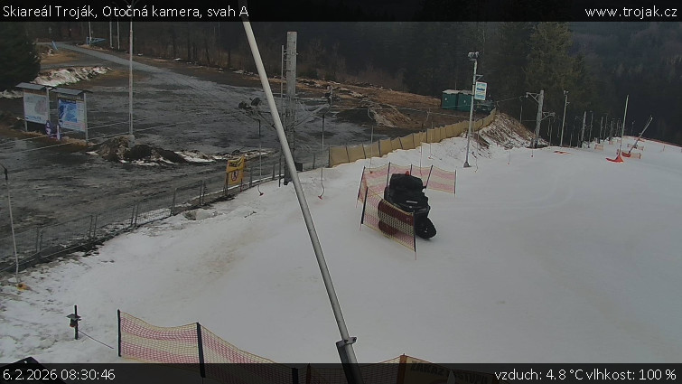 Skiareál Troják - Otočná kamera, svah A - 6.2.2026 v 08:30