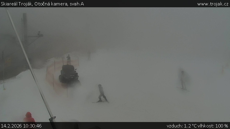 Skiareál Troják - Otočná kamera, svah A - 14.2.2026 v 10:30