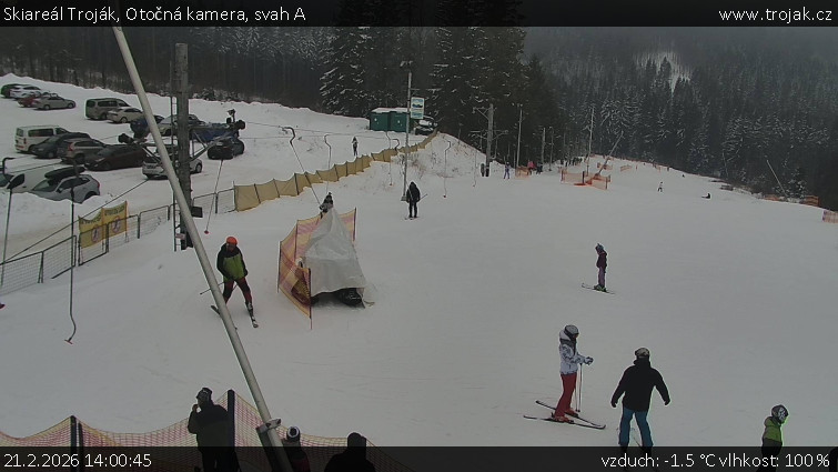 Skiareál Troják - Otočná kamera, svah A - 21.2.2026 v 14:00