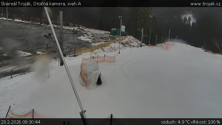 Skiareál Troják - Otočná kamera, svah A - 23.2.2026 v 09:30