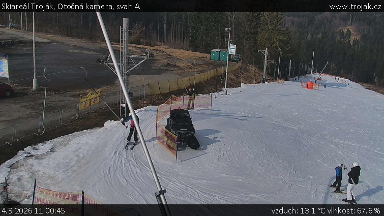 Skiareál Troják - Otočná kamera, svah A - 4.3.2026 v 11:00