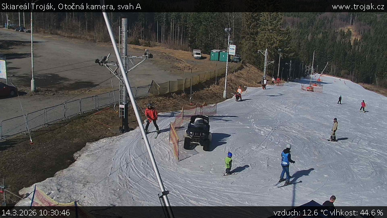Skiareál Troják - Otočná kamera, svah A - 14.3.2026 v 10:30