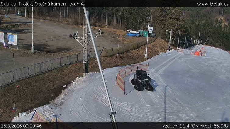 Skiareál Troják - Otočná kamera, svah A - 15.3.2026 v 09:30