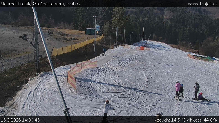 Skiareál Troják - Otočná kamera, svah A - 15.3.2026 v 14:30