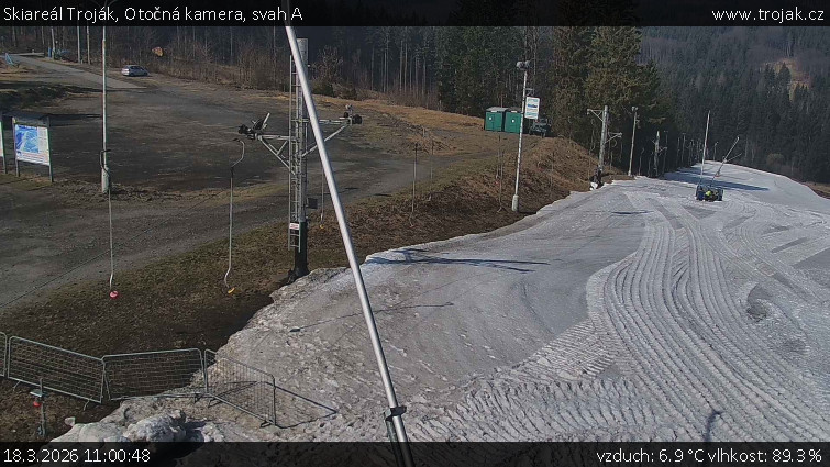 Skiareál Troják - Otočná kamera, svah A - 18.3.2026 v 11:00