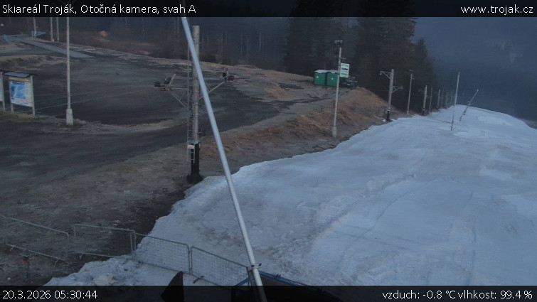 Skiareál Troják - Otočná kamera, svah A - 20.3.2026 v 05:30