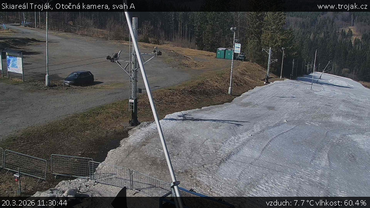 Skiareál Troják - Otočná kamera, svah A - 20.3.2026 v 11:30