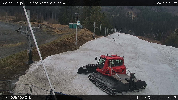 Skiareál Troják - Otočná kamera, svah A - 21.3.2026 v 10:00