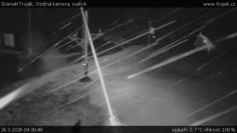 Skiareál Troják - Otočná kamera, svah A - 26.3.2026 v 04:30