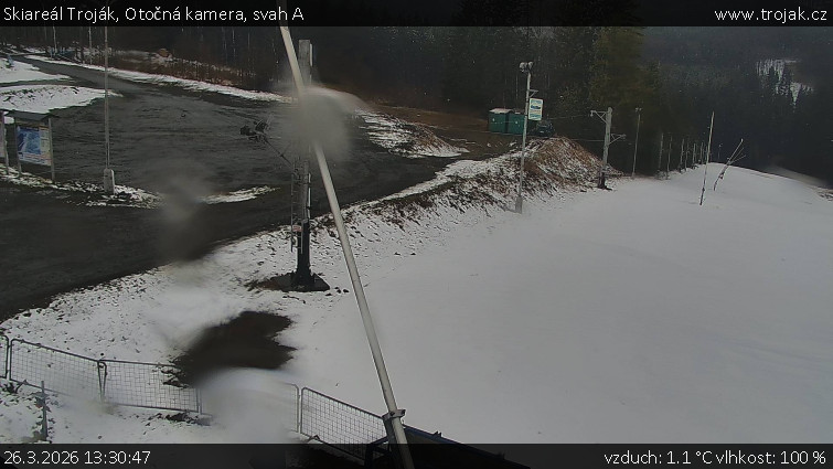 Skiareál Troják - Otočná kamera, svah A - 26.3.2026 v 13:30