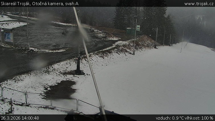 Skiareál Troják - Otočná kamera, svah A - 26.3.2026 v 14:00
