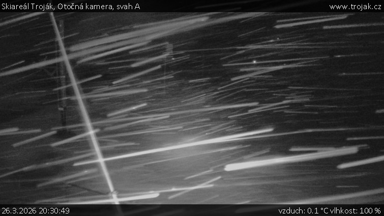 Skiareál Troják - Otočná kamera, svah A - 26.3.2026 v 20:30