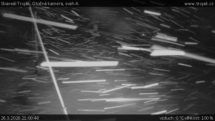 Skiareál Troják - Otočná kamera, svah A - 26.3.2026 v 21:00