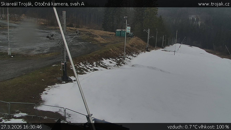Skiareál Troják - Otočná kamera, svah A - 27.3.2026 v 16:30