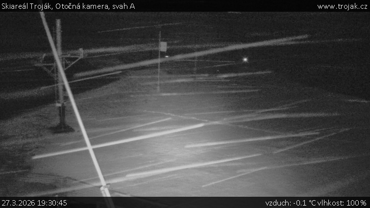 Skiareál Troják - Otočná kamera, svah A - 27.3.2026 v 19:30