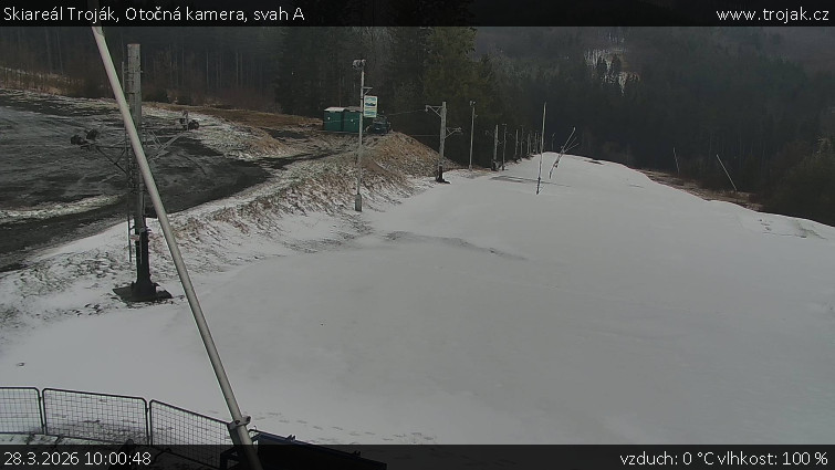 Skiareál Troják - Otočná kamera, svah A - 28.3.2026 v 10:00