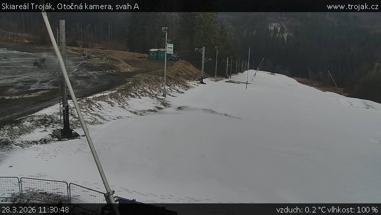 Skiareál Troják - Otočná kamera, svah A - 28.3.2026 v 11:30