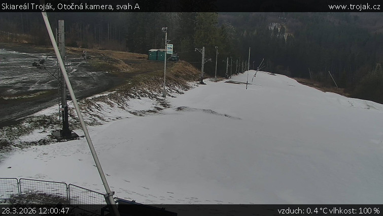 Skiareál Troják - Otočná kamera, svah A - 28.3.2026 v 12:00