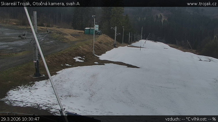 Skiareál Troják - Otočná kamera, svah A - 29.3.2026 v 10:30