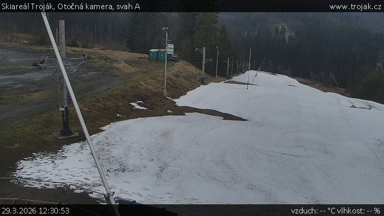 Skiareál Troják - Otočná kamera, svah A - 29.3.2026 v 12:30