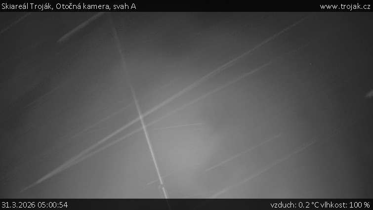 Skiareál Troják - Otočná kamera, svah A - 31.3.2026 v 05:00