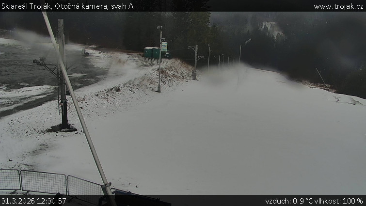 Skiareál Troják - Otočná kamera, svah A - 31.3.2026 v 12:30